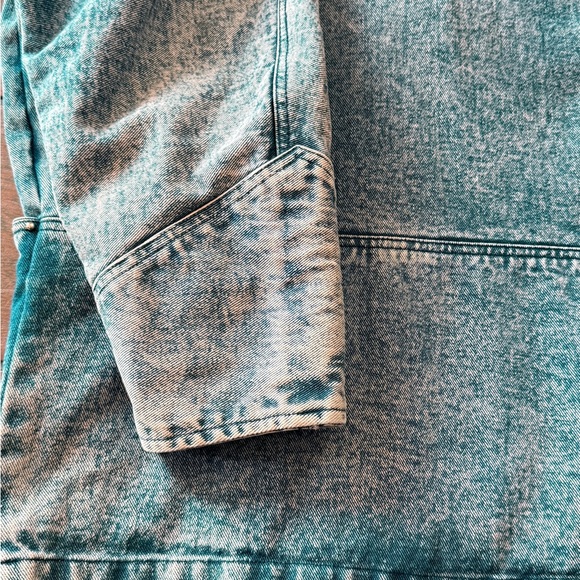 80s Oversized Acid Wash Embellished Studded Denim Jacket Batwing Rhinestone M - Picture 12 of 16